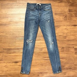 Zara distressed skinny jeans